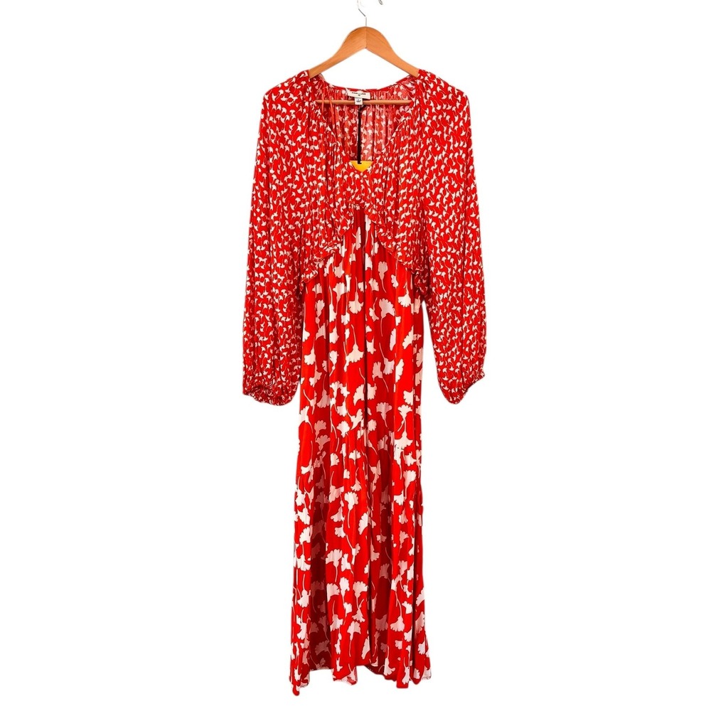 Orange DVF collab Floral Maxi Dress